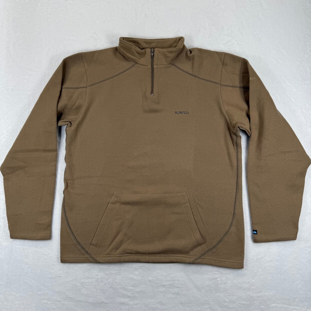 KAVU Mens Long‎ Beach Pullover Alligator 1/4 Zip Sweatshirt Microsoft Size M